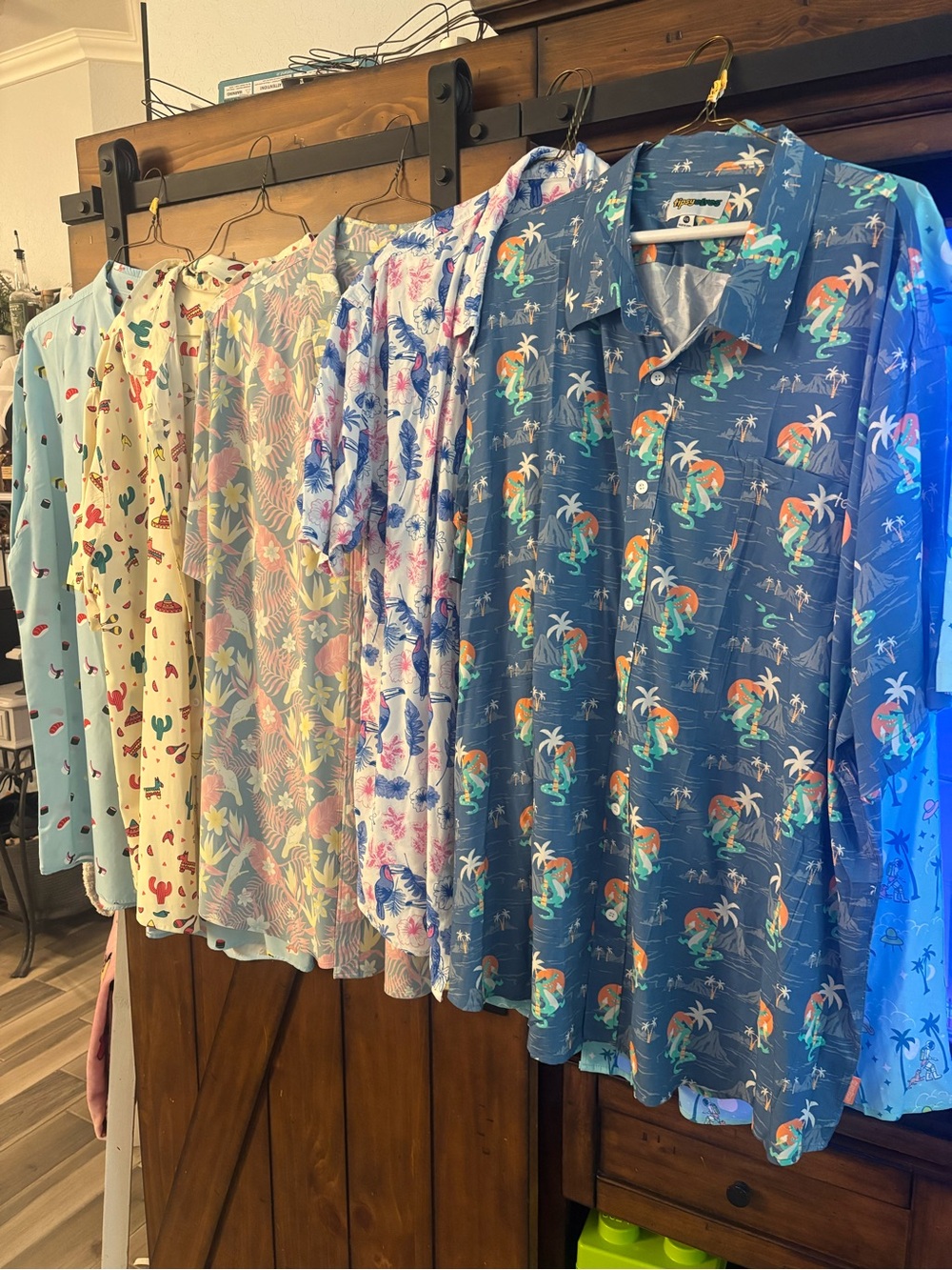 Tipsy Elves bundle of 5 Mens XXXL Blue bundle Animal Print Button Down Short